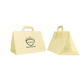32X22X24 CM 32X22X24 CM | SACCHETTO DI CARTA BOX | STAMPA FLESSOGRAFICA A UN COLORE SU ENTRAMBI I LATI | CARTA KRAFT COLORATA