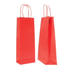14x09x38 14x09x38 CM | BORSA DI CARTA SAFARI PER BOTTIGLIE | STAMPA FLEXO A UN COLORE SU AREE PRE-DETERMINATE SU ENTRAMBI I LATI