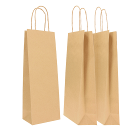 14x09x38 14x09x38 CM | BORSA DI CARTA SAFARI PER BOTTIGLIE | STAMPA FLEXO A UN COLORE SU AREE PRE-DETERMINATE SU ENTRAMBI I LATI