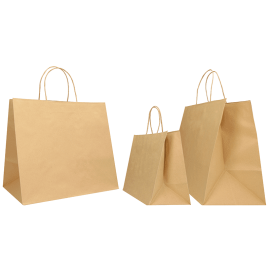 35x22x32+6 35x22x32+6 CM | SAFARI PAPER BAG WIDE BACKGROUND | FLEXO PRINTING IN UN COLORE SU ENTRAMBI I LATI | KRAFT PAPER CO...