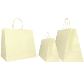 35x22x32+6 35x22x32+6 CM | SAFARI PAPER BAG WIDE BACKGROUND | FLEXO PRINTING IN UN COLORE SU ENTRAMBI I LATI | KRAFT PAPER CO...