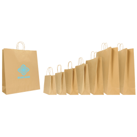 14X09X20 14X09X20 CM | PAPER BAG SAFARI | STAMPA FLEXO A UN COLORE SU AREE PREFISSATE SU ENTRAMBI I LATI