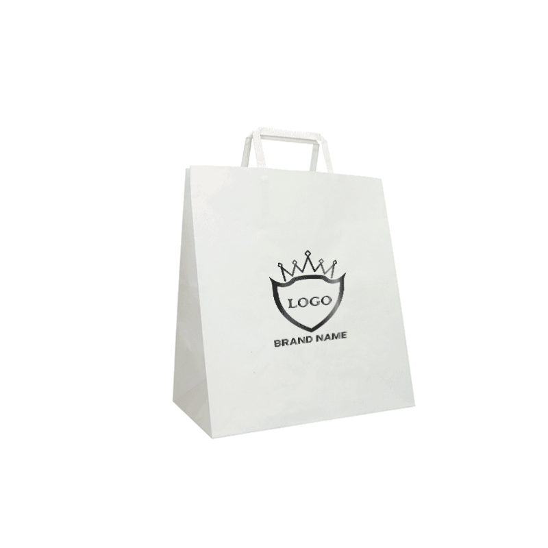 28x17x32 CM 28x17x32 CM | BOX BORSA IN CARTA| STAMPA FLESSIVA A UN COLORE SU AREE PREVISTE SU ENTRAMBI I LATI