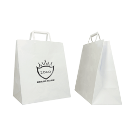 28x17x32 CM 28x17x32 CM | BOX BORSA IN CARTA| STAMPA FLESSIVA A UN COLORE SU AREE PREVISTE SU ENTRAMBI I LATI